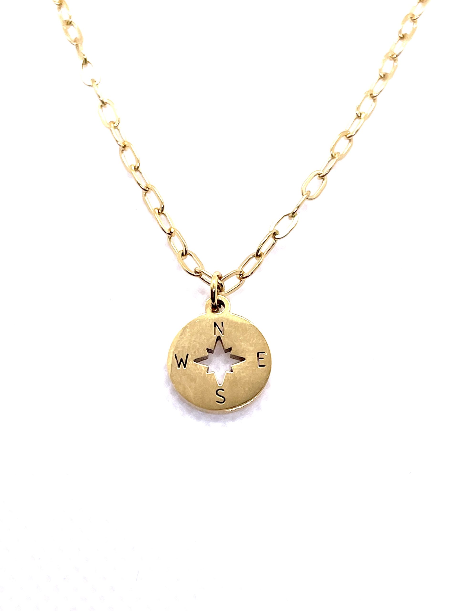 Mother of Pearl Compass Medallion Necklace – CJ Inc.